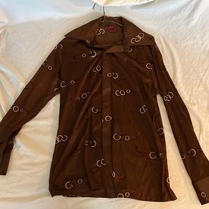 Vintage Sutton Knits silk button up medium